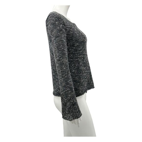 J Jill Sweater Womens XS Gray Knit Long Bell Sleeves Pullover Boho Minimalist - Picture 3 of 6